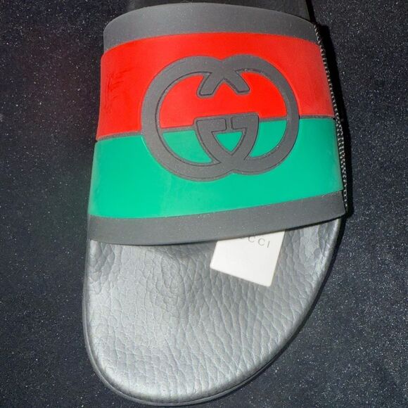 Brand new with box Gucci Black, Red, and Green mens Sandals slippers - Picture 7 of 15